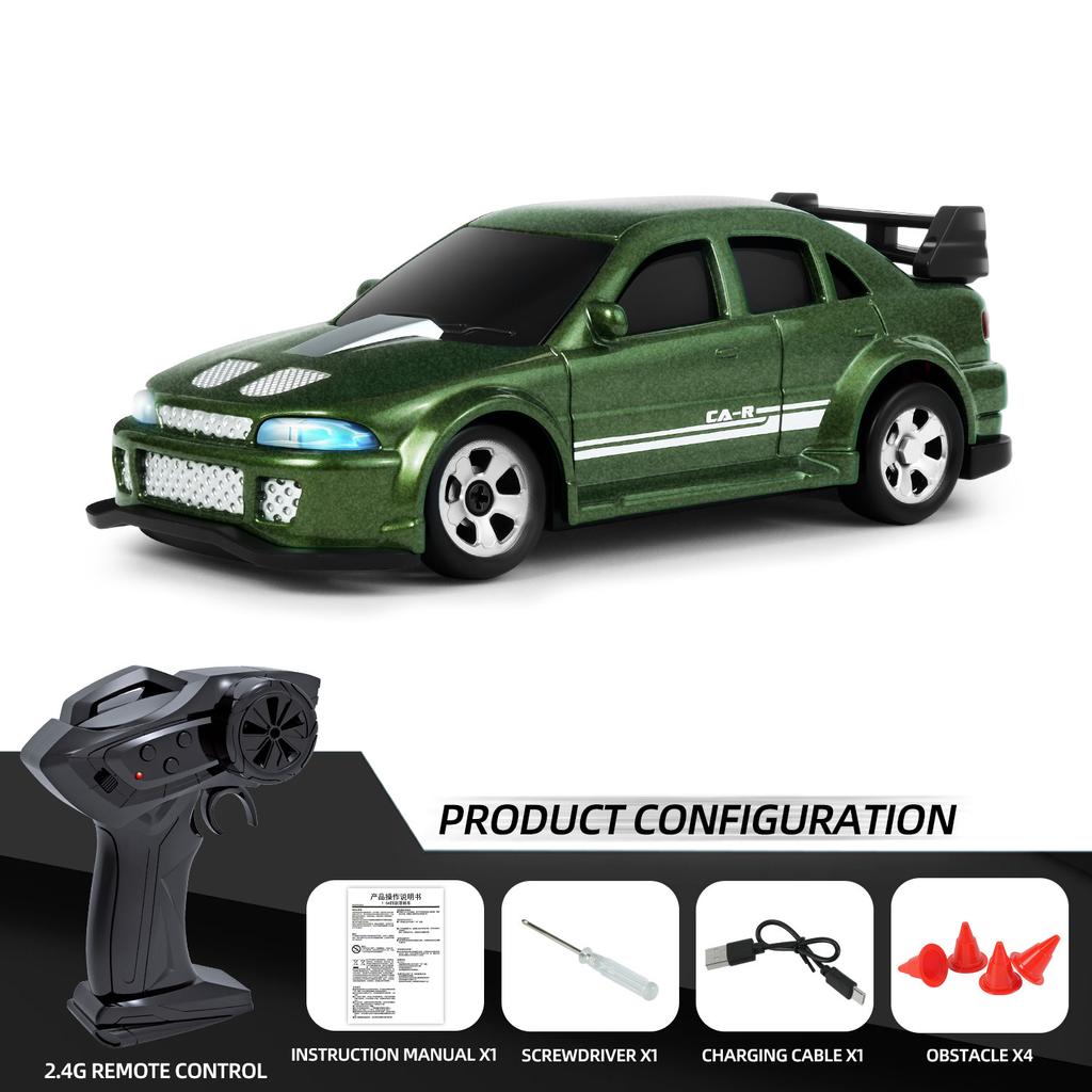 Remote Control Car 1/64 Scale 2 4G Alloy 4WD Drift Racing Mini RC Car Rechargeable Toy for Boys Kids Adults Desktop Game Gift