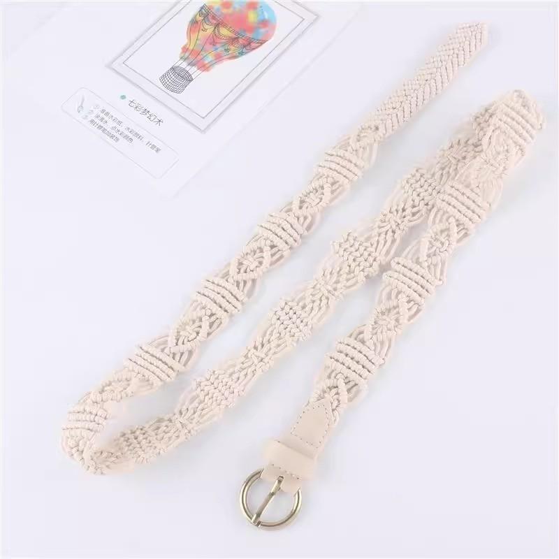 

Handwoven Waist Belt For Women With Alloy Buckle For Dresses And Jeans