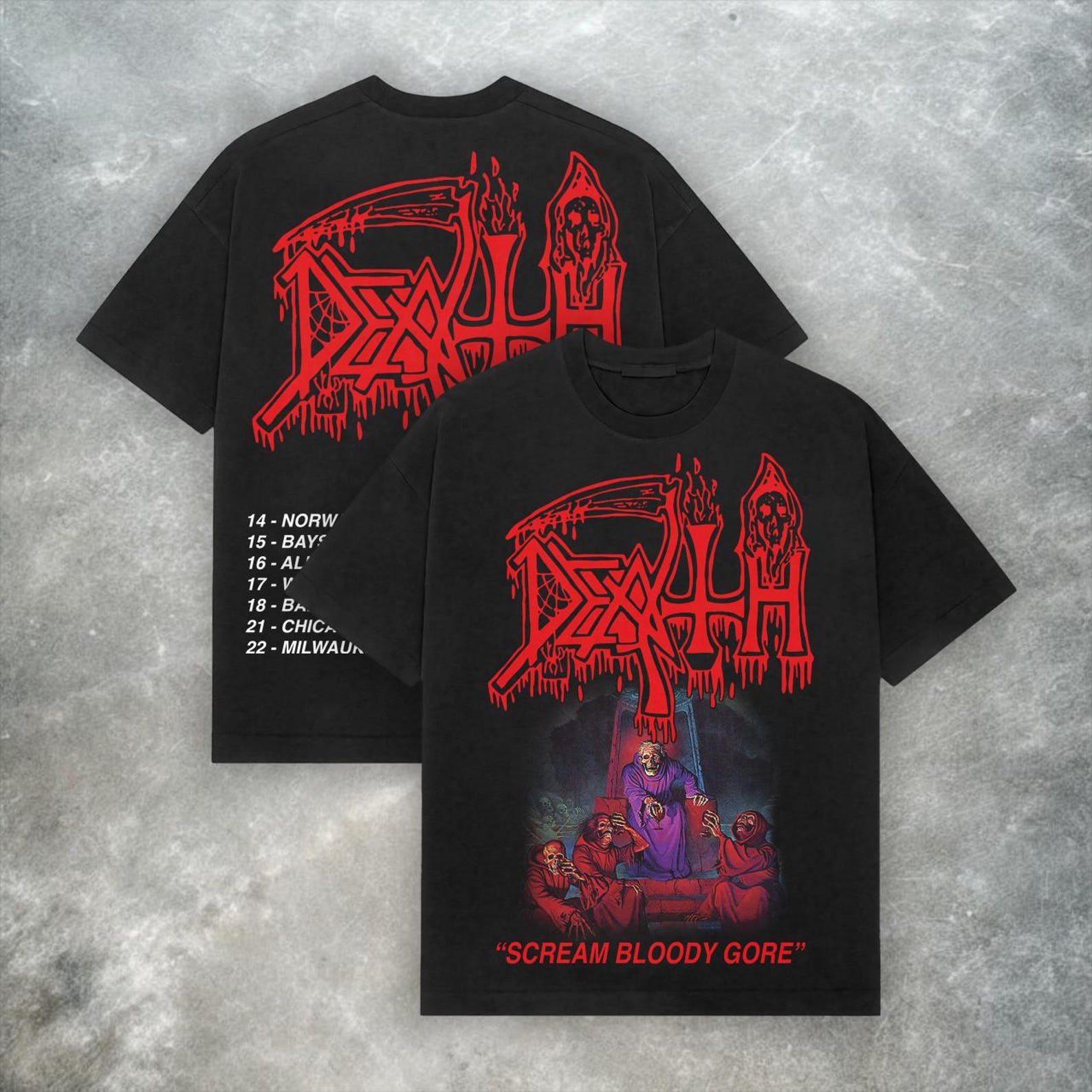 Death - Scream, Bloody, Gore Tee – Y2K Metal Band T-Shirt S
