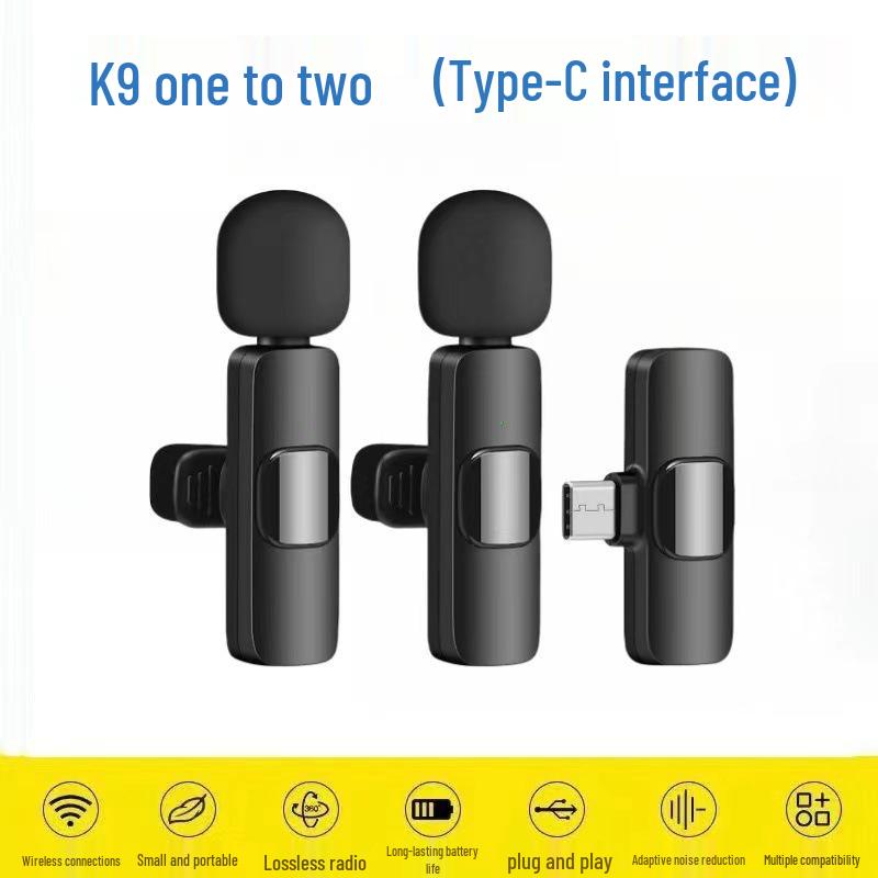 Wireless Lavalier K8 Microphone: 2.4G, Live Recording, Three-Level Noise Reduction, K1 & K9 Models, Small and Versatile.