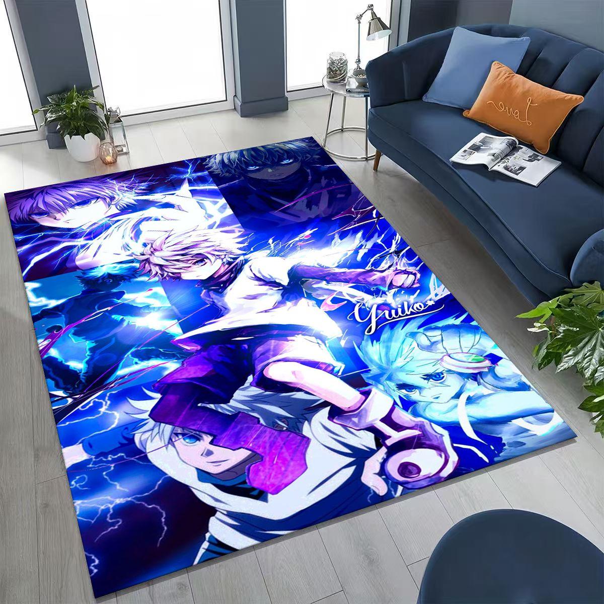 Anime HUNTER X HUNTER HXH Gon Freecss Killua Cartoon Teppich für Schlafzimmer Wohnzimmer Sofa Zuhause Fußmatte Dekor, Kinder Rutschfeste Bodenmatte 40x60cm( 15x23in )