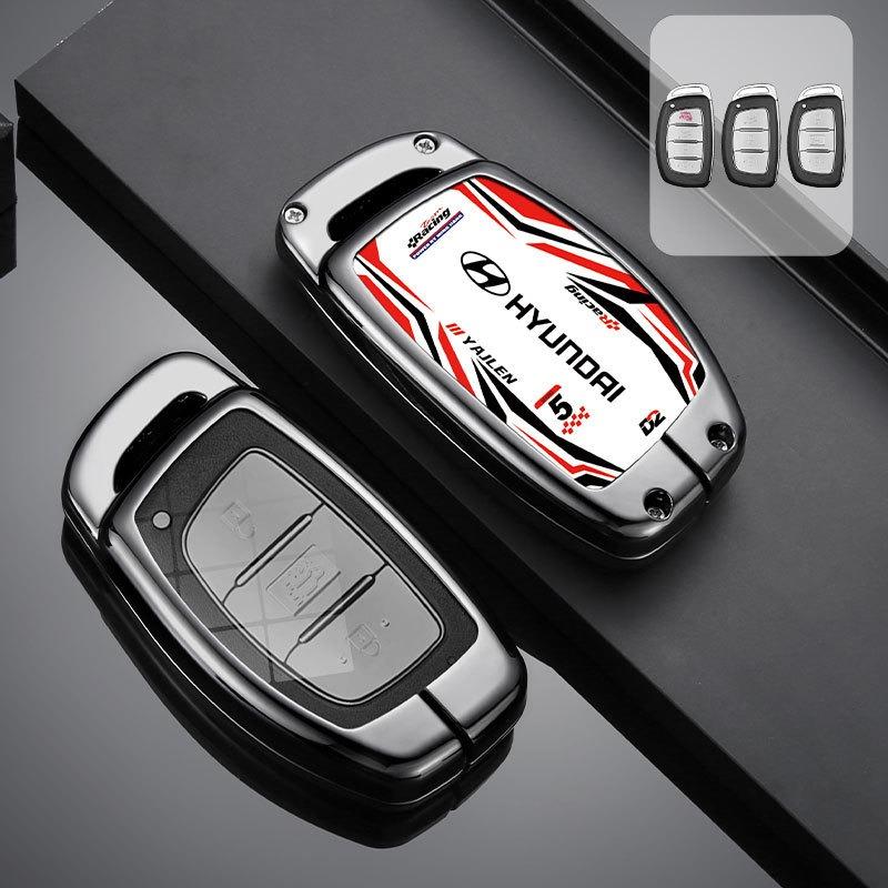 Zinc Alloy Car Key Case Cover For Hyundai Verna Sonata Elantra Tucson Auto Creta I10 I20 Santa Fe2016 2017 2018 Auto Accessories HH51