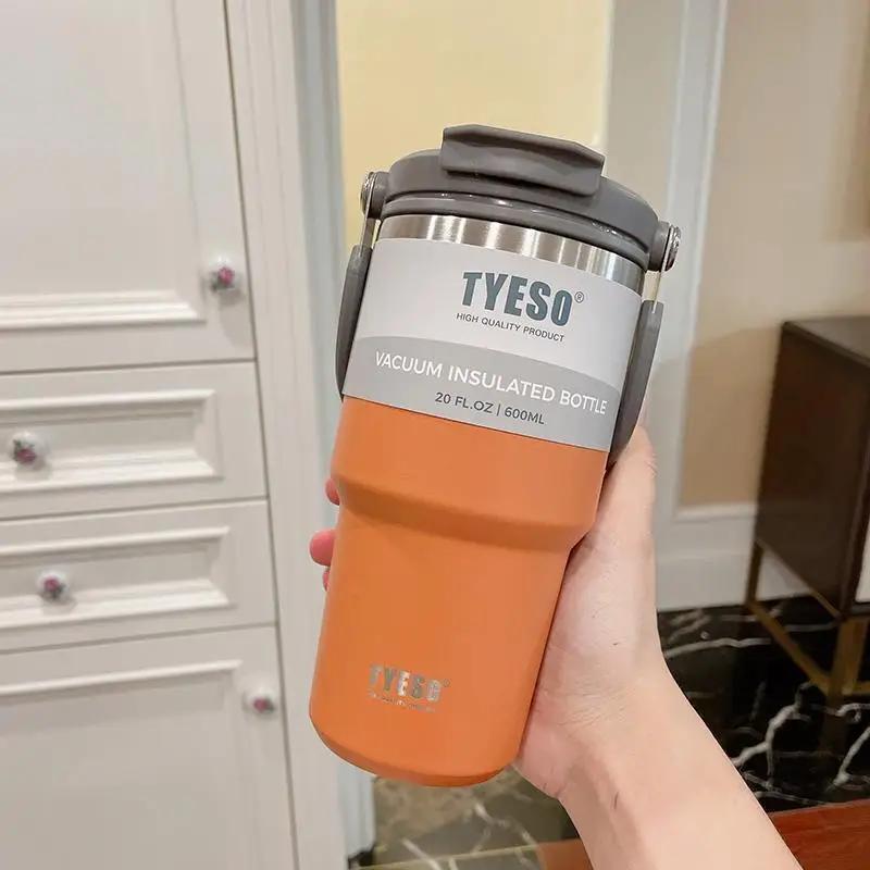600ml 750ml 900ml Coffee Cup Thermal Vacuum Mug Stainless Steel Non-slip Leak-Proof Thermos Insulated Cup Milk Tea Water Bottle