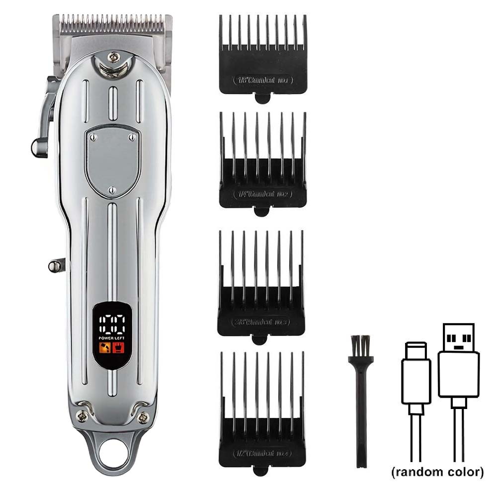 Professional Men's Cordless Electric Clipper, T-Blade Beard Trimming Kit, Haircutting Set with LED Display, Gift for men