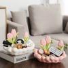 Ceramic Tulip Ornaments Creative Chinese Ornaments Living Room Home Tray Ceramic Tulip Dressing Table Storage Box