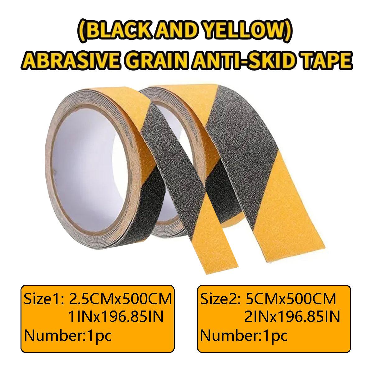 

Yellow and Black Non Slip Tape for Stairs Outdoor/Indoor Waterproof Grip Tape Safety Non Skid for Stair Steps Anti-Slip 25mm&5m