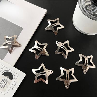5 pezzi Y2K fermaglio per capelli dolce carino stella fermagli per capelli stella d'argento fermagli per capelli in metallo per ragazze donne accessori per capelli alla moda