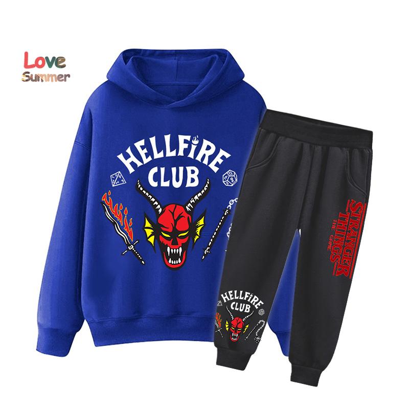 2025 Günstige Beliebte Neuerscheinungen für Jungen Mädchen Lässige Stranger Things Kleidung Grafiken Alltagsstil Herbst Winter Kapuzenpullover Trainingsanzug