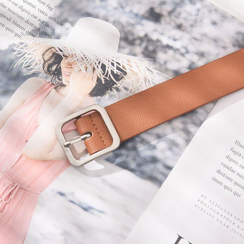 

Женский шикарный ремень с разноцветными вариантами пряжек, идеально подходящий для модных студентов, законодателей трендов и Beige Silver