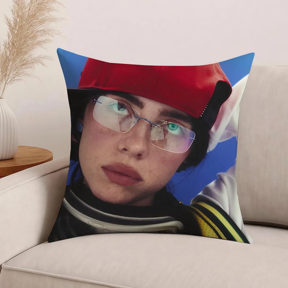 Singer B-Billie E-Eilish Hit Me Hard And Soft Pillow Case Office Cushions Suitable For Sofa Car Bedroom Decorative Cushion Cover