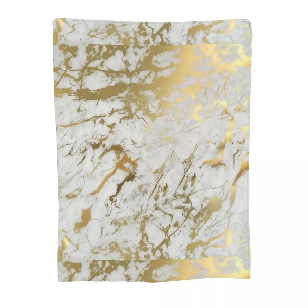 Gold Marmor Decke Korallenfleece Plüsch Modern Geometrisch Grafik Tragbar Ultra-Weich Überwurfdecke für Bett Couch Plüsch Dünne Steppdecke