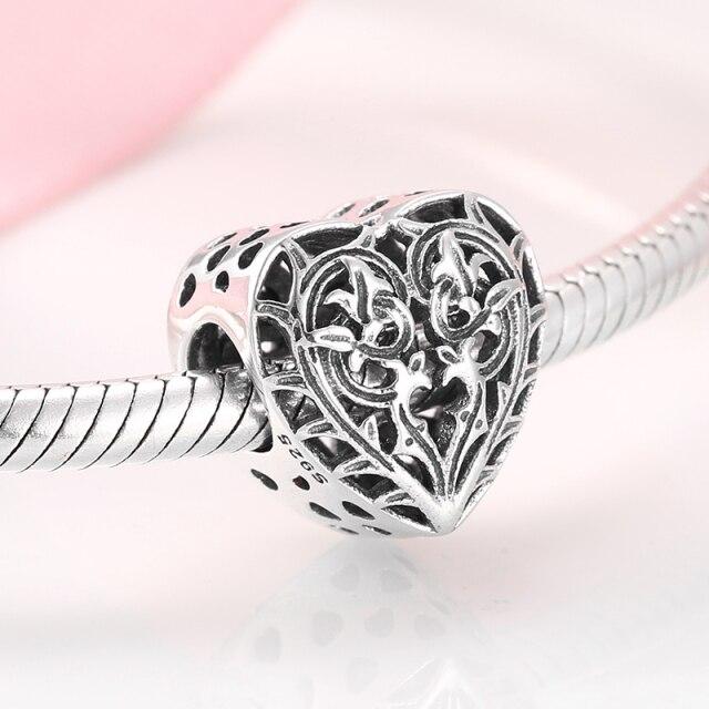 Nouveau cadeau de bricolage élégant perles en argent sterling 925 croix de foi arbre de vie animal de compagnie chat chien ajustement breloques bracelet femmes fabrication de bijoux