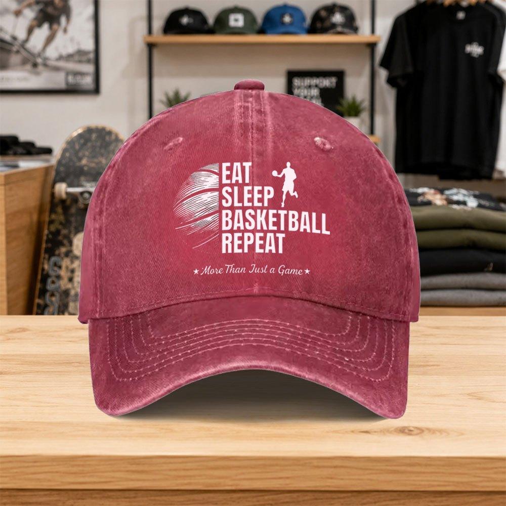 1pc Unisex Basketballthemed Baseball Cap With Hook Loop Closure Lightweight Washed Duckbill Hat Suitable For Outdoor Sports