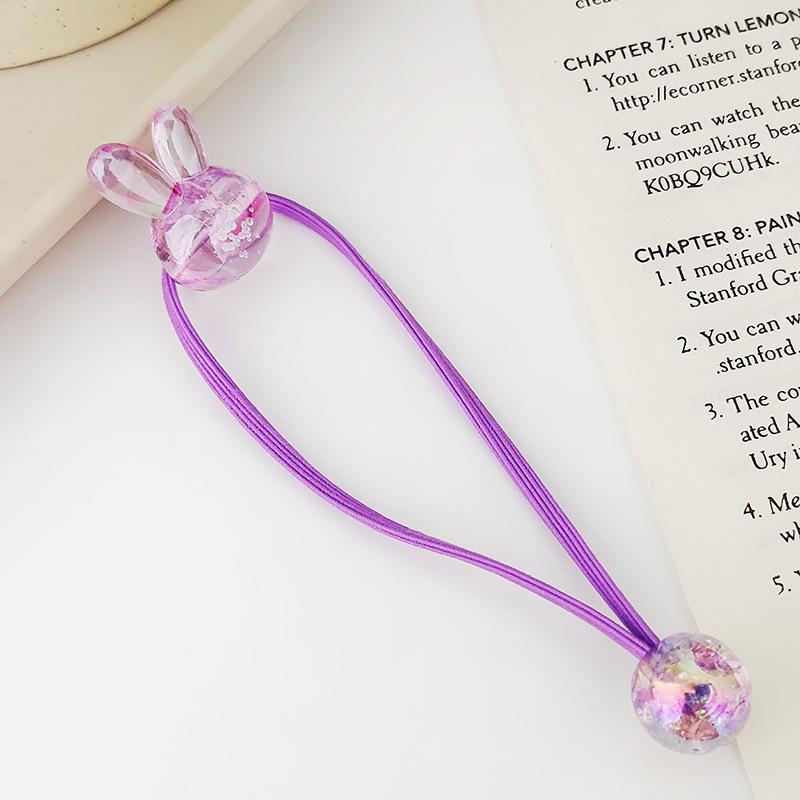 

Корейське кільце для волосся з милим кроликом - стильний та універсальний тримач для хвостика для дітей фіолетовий