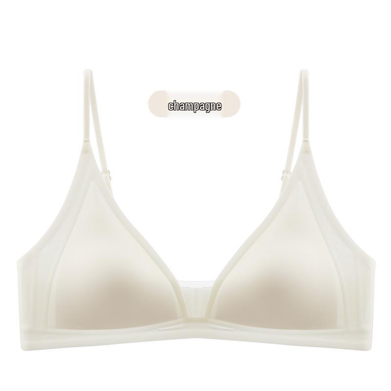 Sommer Ultra-dünne Französische Nahtlose Spitze Dessous mit Dreieckskörbchen & Anti-Hänge Stütz-BH