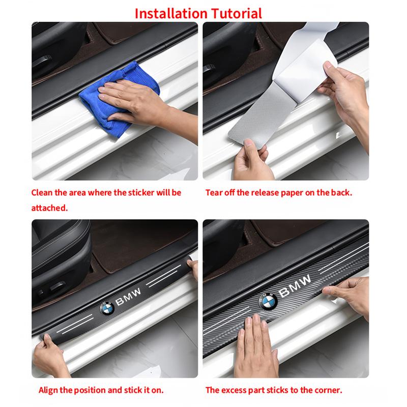 Carbon Fiber Protective Stickers for Car Door Sill Side Anti Step Bumpers For BMW M6 M5 M3 X1 X3 X5 E38 E39 E46 E53 E60 E61