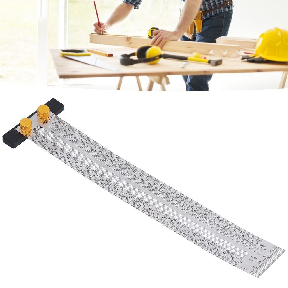 200mm T-Rule Hole Ruler Tshaped Marking Scale Portable Scribing Tool Precision Layout