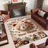 Teddy Bear Theme Crystal Velvet Rug Personalized Custom Name Text Soft Floor Mat Home Decor
