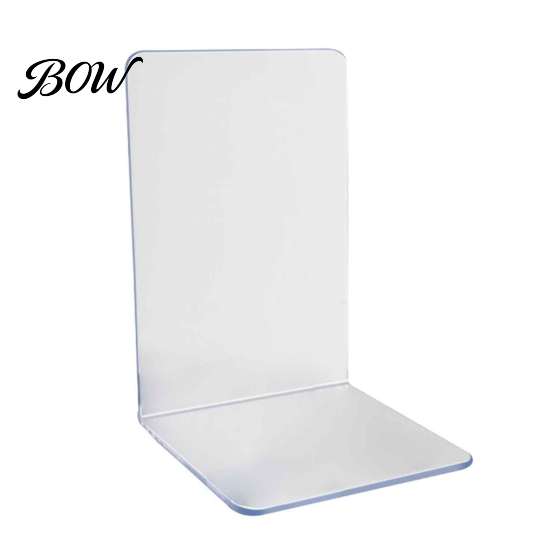 Decorative Stationery Gift for Readers 1 Pc Clear Bookend Heavy Book, Acrylic Book Shelf Organizer, Modern Dividers Library L Shaped Stopper
