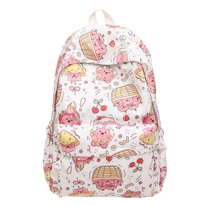 

New backpack high value light casual college student backpack high school primary school students large capacity schoolbag білий