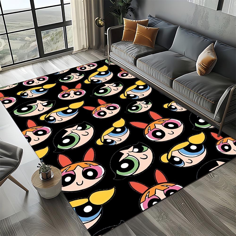 27 Style New Kawaii P-Powerpuff Girl Cartoon Carpet Rug for Living Room Bedroom Home Sofa Decoration,Kid Play Non-slip Floor Mat