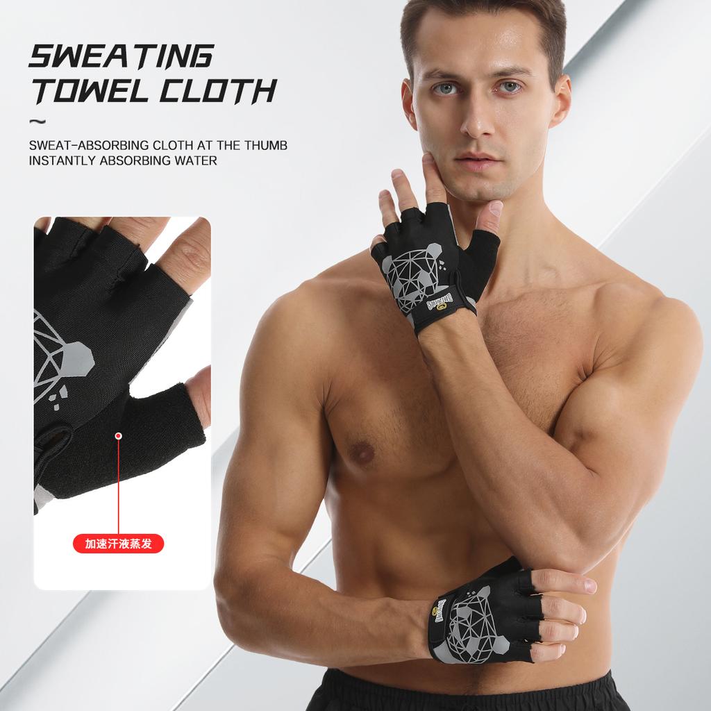 Half-Finger Workout Gloves for Men and Women Outdoor Training Fitness Exercise Cycling Fitness Gloves for Gym and Sports