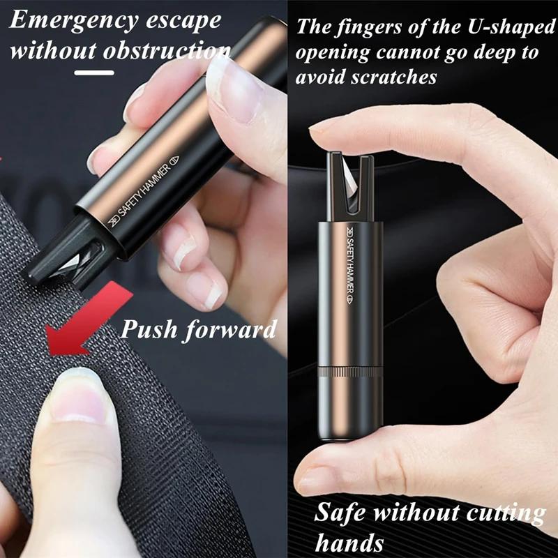 Car Safety Hammer Emergency Glass Breaker Seat Belt Cutter High Hardness Tungsten Steel 2in1 Rescue Tool Auto Accessories
