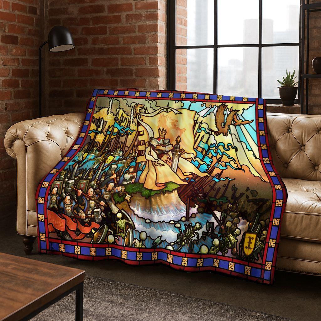 Retro Heroes of Might and Magic Map Games Art Flannel Blanket,Cozy Soft Throw Blanket for Home Bedroom Bed Sofa Cover Gift kids