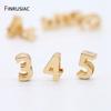Simple Number 0-9 Number Beads Pendant For Beaded Bracelet Jewelry Making, Gold Plated Handmade DIY Beads Jewelry Accessories