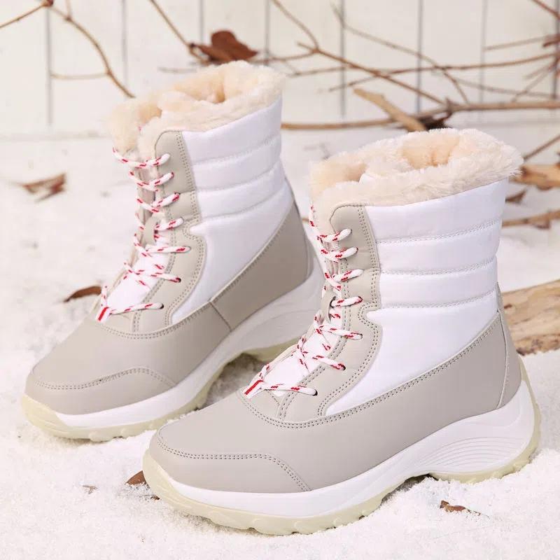 Damen Schneestiefel Winter Warme Plüschstiefel Dicke Sohle Plateau Wasserdichte Stiefeletten