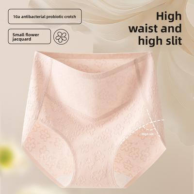Sous-vêtements pour femmes Printemps et Automne Nouveau Flob Coton Pur Sans Marque Abdominal Taille Haute Entrejambe Étendu