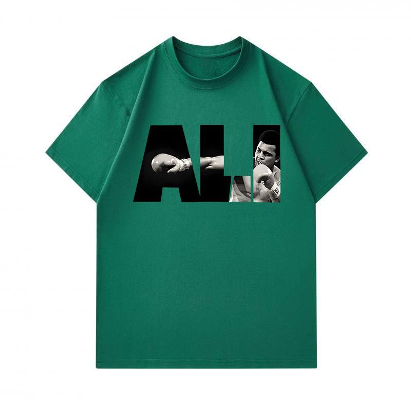 Herren 100% Baumwolle Rundhals Kurzarm T-Shirt, Retro Boxkampf Kämpfer Print Lässig Bequem Weiches Tee für Tägliche Streetwear Sommer Lässige Oberteile