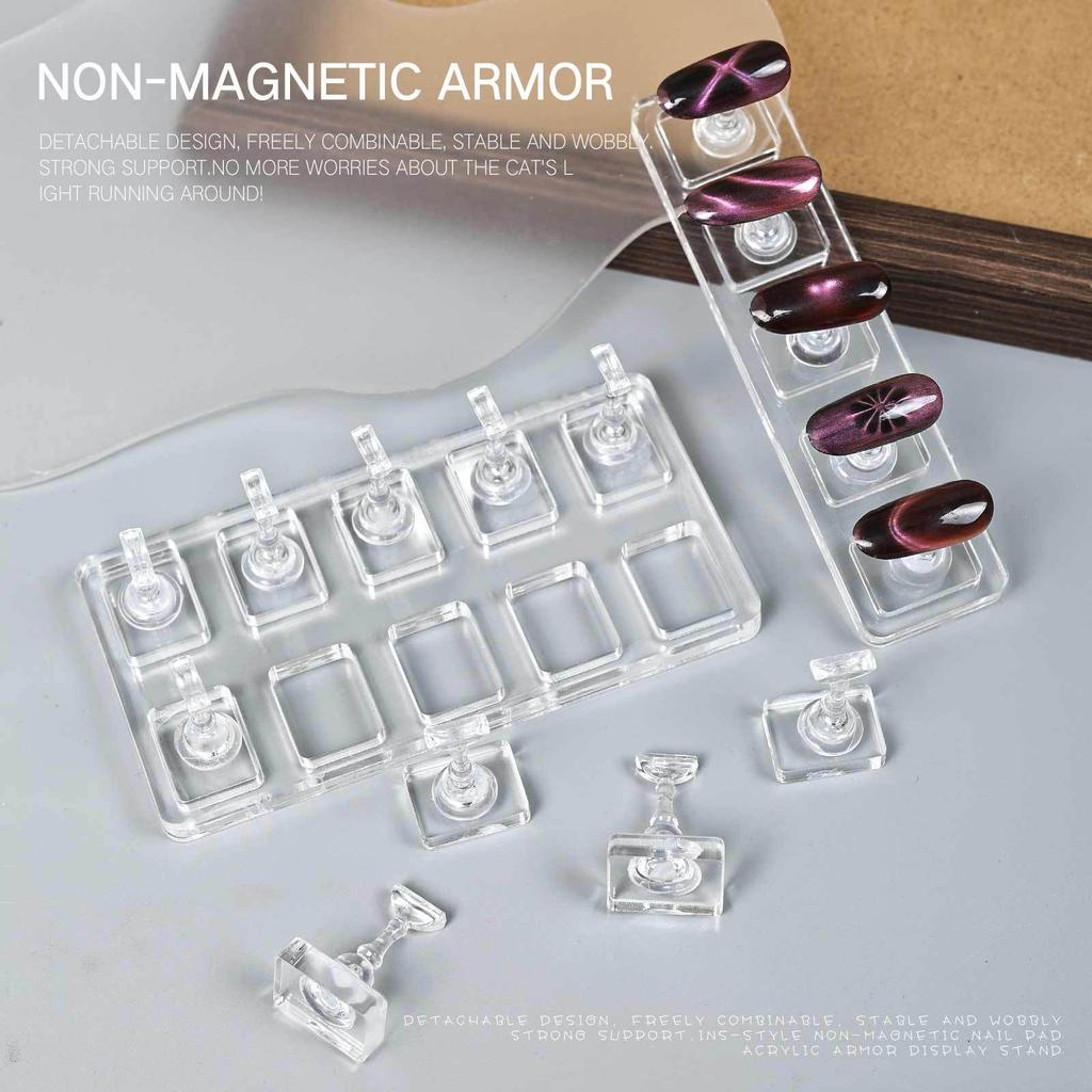 Clear Nail Display Tray 5/10 Slots Scratch Resistant Surfaces Optimal For Nail Salon Demonstration And Photography