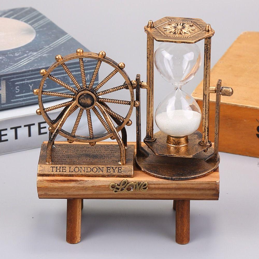 Sand Glass Ferris Wheel Hourglass Plastic Ferris Wheel Ornament Clock Art Sand Clock Timer  Office