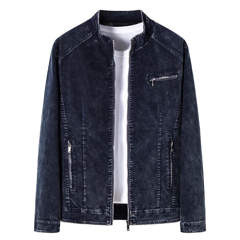 Korean Style Light Denim Stand Collar Spring Jacket