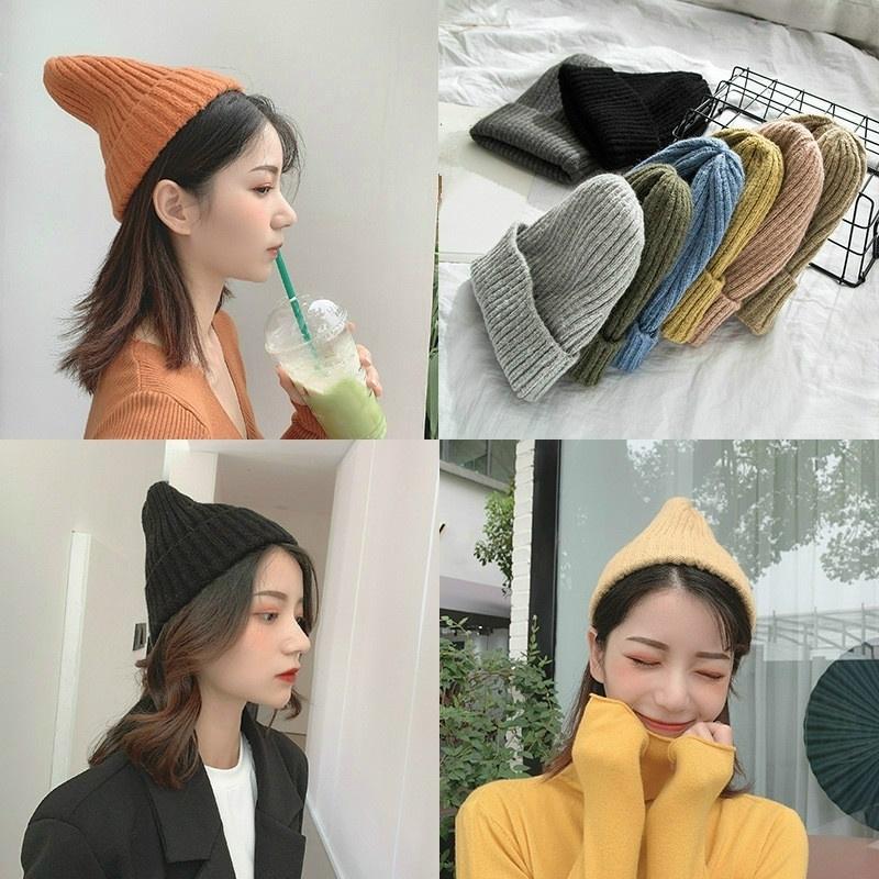 

Autumn and Winter Hat Warm Wool Cap Men and Women Wild of The Head Knit Hat Thickening Earmuffs Cold