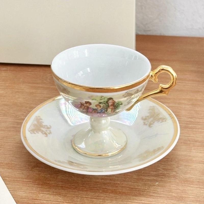 

Керамическая чашка для эспрессо в винтажном итальянском стиле, 50 мл – Мини-кружка для латте на подставке 50ML