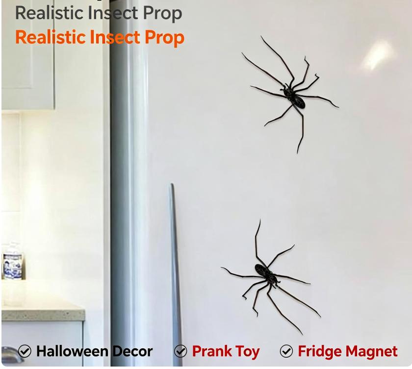 Lifelike Texture Big Spider Fridge Magnet Funny Prank Horror Magnetic Ornament 1Pcs for Kitchen Home Decor