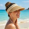 Cappello da Sole da Spiaggia Estivo da Donna in Paglia - Leggero con Fascia a Strisce Pieghevole per Esterno - Disponibile in 4 Colori