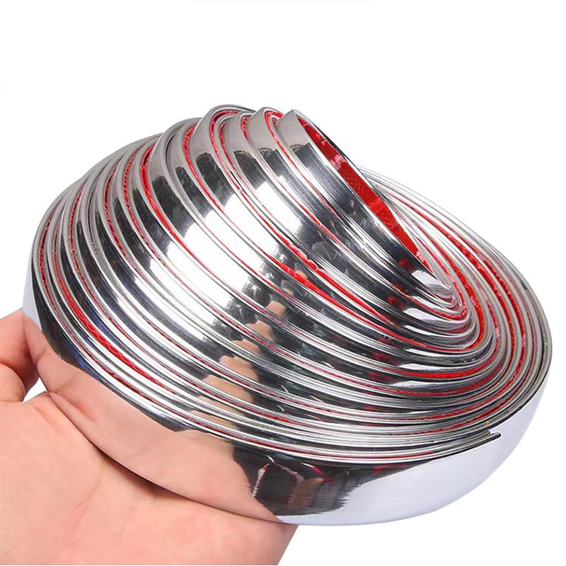 Car Decorative And Protective Strip Fender Trims Bumper Molding Anti-collision Tape Silver Gold Black Red Universal Width