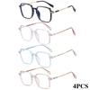 4PCS Anti Radiation Reading Glasses with Grade for Women Men 0~+400 Eyeglasses for Farsighted