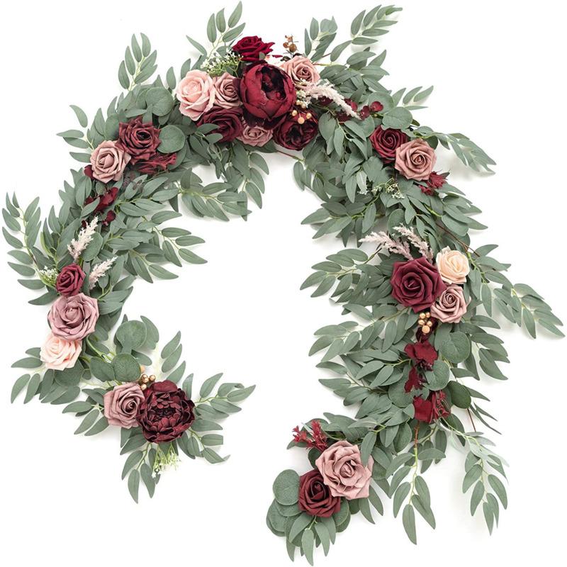 Wedding Table Simulation Flower Decoration 181x11cm Artificial Rose Table Long Vine Trailing Flower Arch DIY Party Backdrop Pops