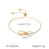 Premium Sliding Stainless Steel Snake Chain Bowknot Bracelet for Women, Niche Design Titanium Steel Jewelry