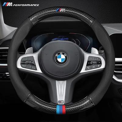 NEW Car Carbon Fiber Leather Steering Wheel Cover For E46 E90 E60 F30 E39 F10 F20 E87 E36 F20 F30 1 2 3 5 7 Series X1 X3 X5