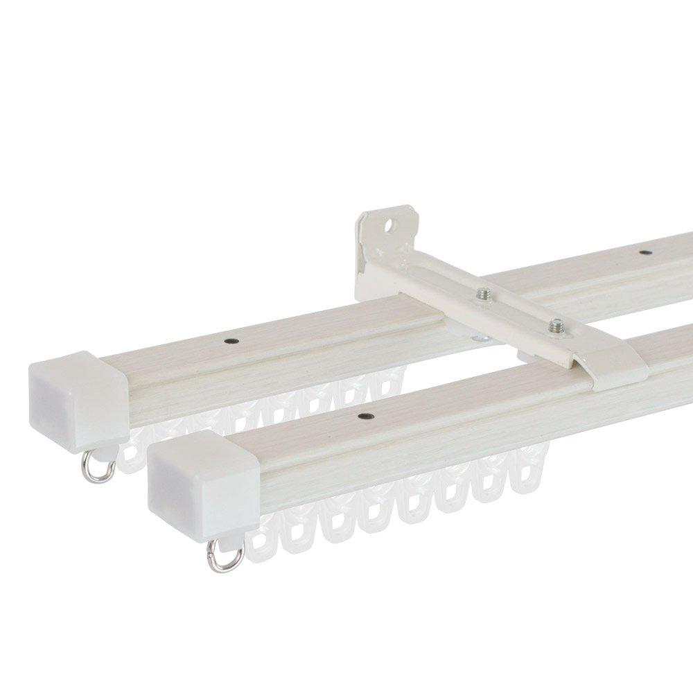 

TOMOYASU Double Extendable Curtain Made in Wood Grain Sizes Milky Z3K Rail, Square, Japan, Finish, 1.1-2m, White,