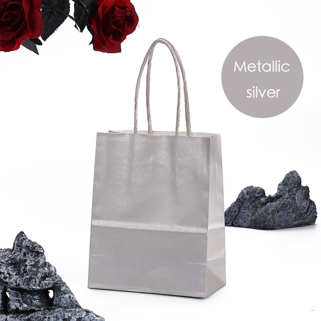 Candy Colorful Shopping Bags 10PCS Kraft Paper Gift Candy Bag Colored Hand-held Paper Bags Wedding Party Decoration Gift