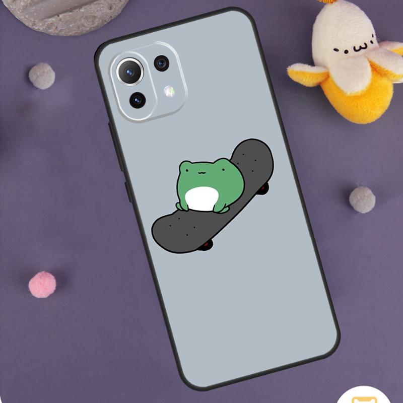 Frog Skateboard Cute Kawaii Case For Xiaomi 15 Ultra 14 13T 14T 15T 17 Pro Max POCO F8 Ultra F5 F6 F7 X5 X6 X7 Pro Cover