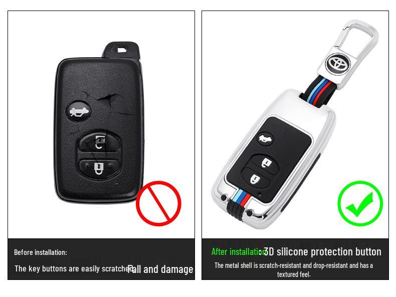 Compatible Key Case for Toyota: 6th Gen Camry, Reiz, Land Cruiser, Prado, Highlander