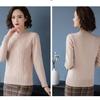 Herfst Winter Nieuwe Pullover Trui Dames Losse Koreaanse Mock Neck Dik Gebreide Top Dames Lente Truien