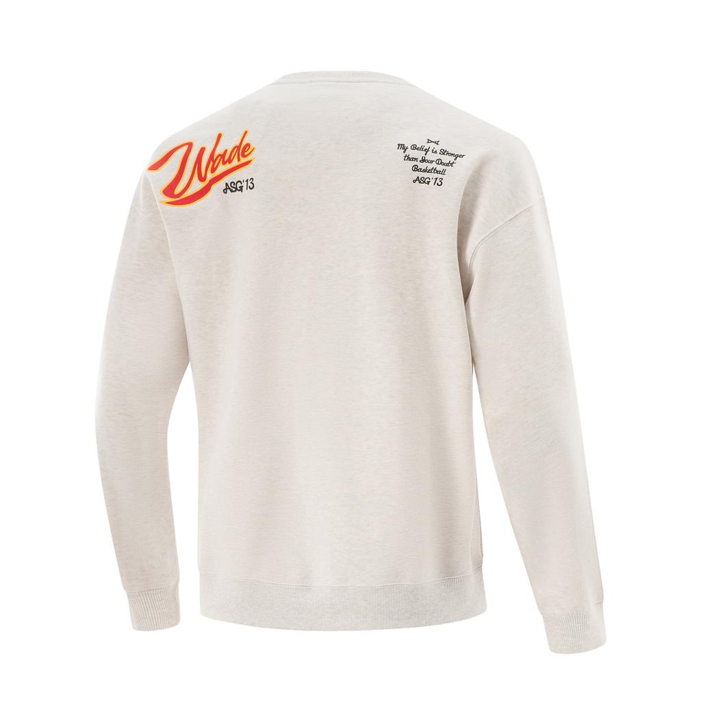 Li Ning Wow Wade Series Devil Fish Fleece Warm Loose Skin-Friendly Soft Comfortable Letter Print Crewneck Sweatshirt Men sweatshirt AWDV889-3